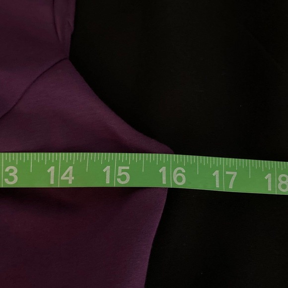 NWT 41 Hawthorn Dress Womens Sz S Purple Sheath Ponte Stretch Scalloped V Neck - Picture 9 of 12